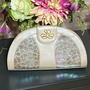 Like New J. Renee Nude Cream Clutch with Strap